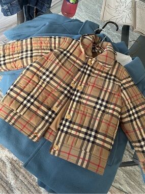 Burberry Tan Check Quilted Kids Puffer Jacket